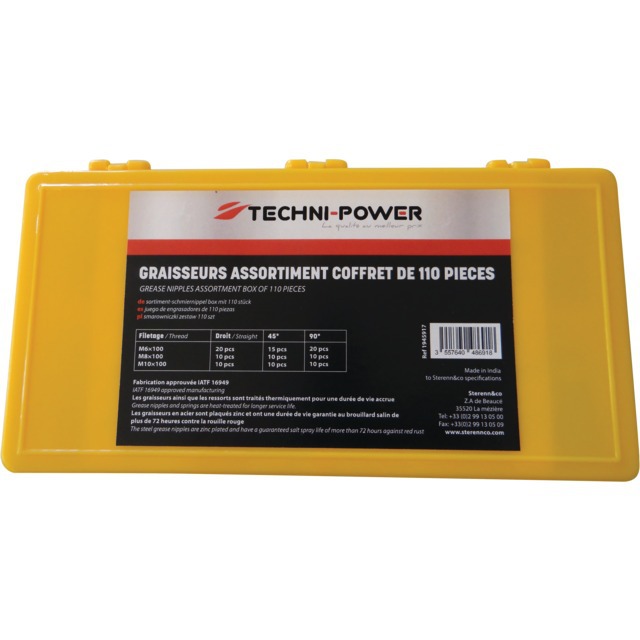 Graisseurs Assortiment Coffret de 110 Pieces Techni-power référence fournisseur 1945917